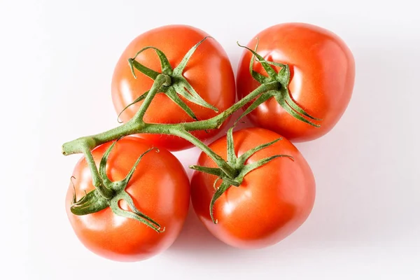 Fresh tomatoes on white background. Top view — Stock Photo, Image