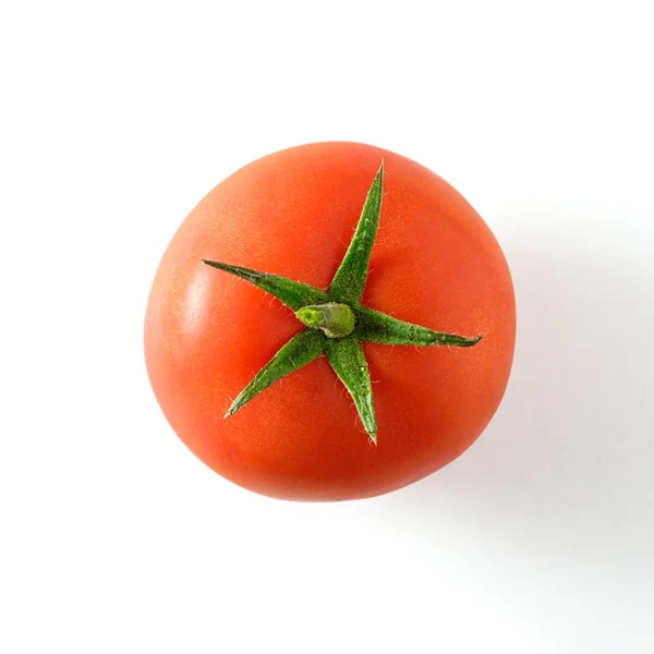 Fresh tomato isolated on white background. Top view. — Stock Photo, Image