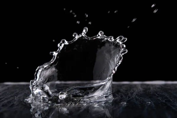 Water Splash Geïsoleerd Zwarte Achtergrond Waterstructuur — Stockfoto