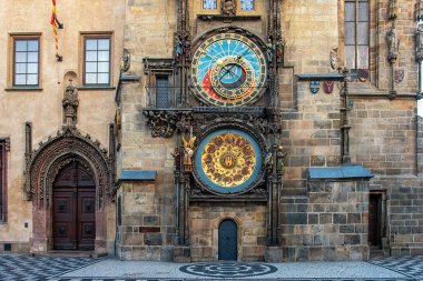 Prag 'ın Eski Kenti' ndeki Astronomik Saat Görüntüsü.