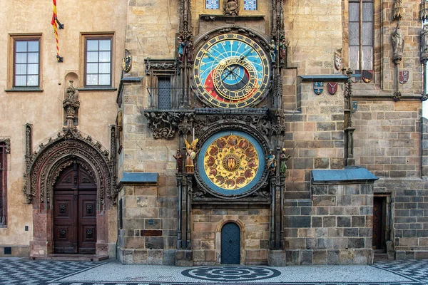布拉格旧城天文钟表视图 — 图库照片