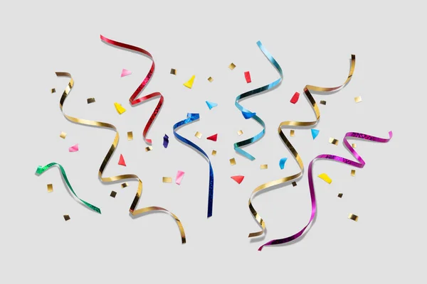 Creative Composition Made Party Streamers Bright Background Minimal Celebration Party — Stock Photo, Image