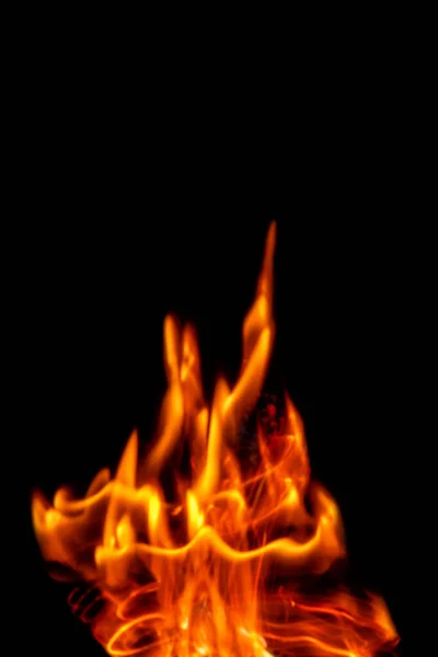 Fire Flames Isolated Black Backdrop Abstract Fire Background — Stock Photo, Image