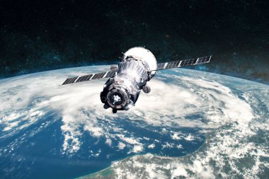 Dünya gezegeni. Uzay aracı uzaya fırlatıldı. Bu görüntünün elementleri NASA tarafından desteklenmektedir.