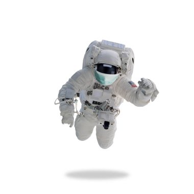 Beyaz arka planda yüz maskesi olan bir astronot. Dünya tıbbi konsepti. Bu görüntünün elementleri NASA tarafından desteklenmektedir.