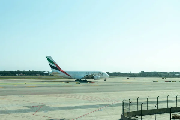 Barcelona Spanien März 2019 Passagierflugzeug Emirates Flughafen — Stockfoto