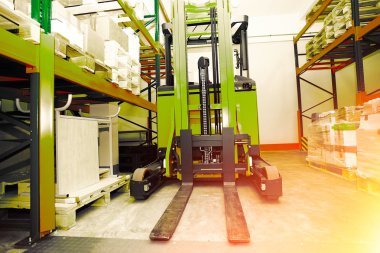 Forklift, raf ve ile dağıtım warehou palet rafları