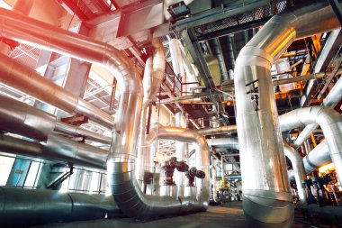 donanımları, kablolar ve borular modern Endüstr içinde bulunan