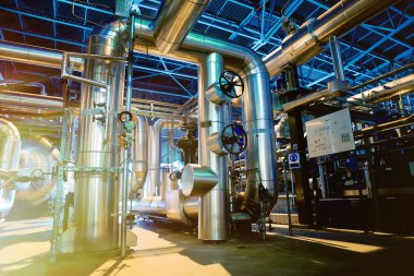 Sanayi bölgesi, çelik boru hatları ve vanalar