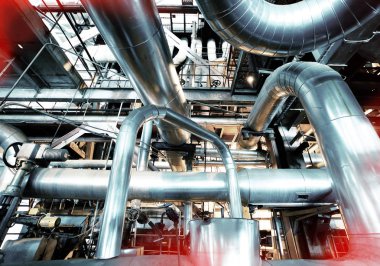 Sanayi bölgesi, çelik boru hatları ve ekipmanlar