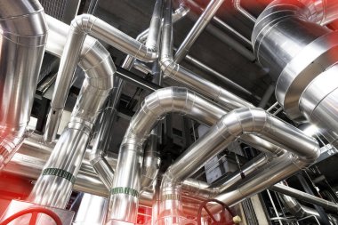 donanımları, kablolar ve borular modern Endüstr içinde bulunan