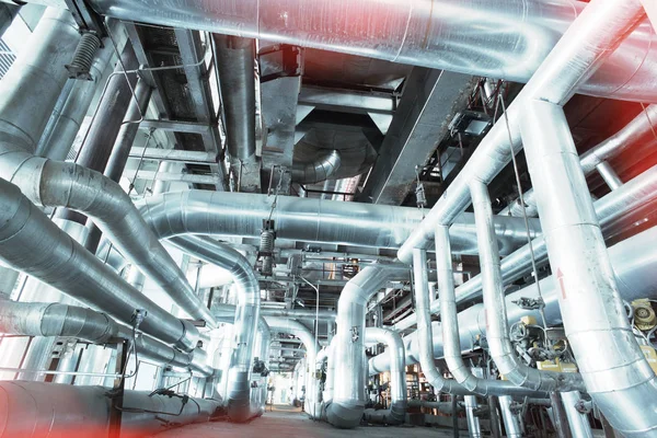 Equipment, cables and piping as found inside of a modern industr — Stock Photo, Image