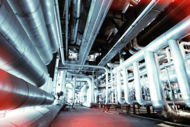 Mavi tonda iç endüstriyel arka plan.