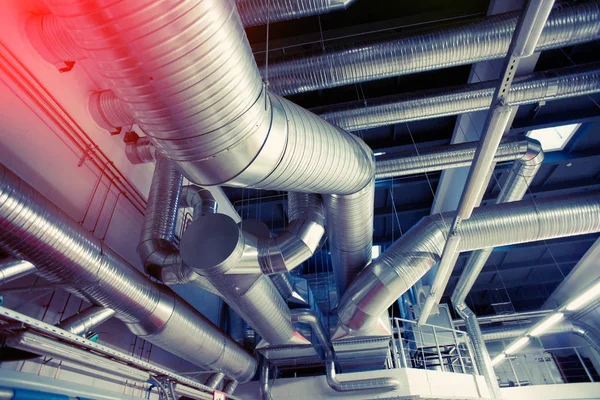 Sistema de tuberías de ventilación industrial — Foto de Stock