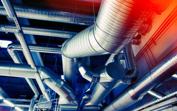Sistema de tuberías de ventilación industrial — Foto de Stock