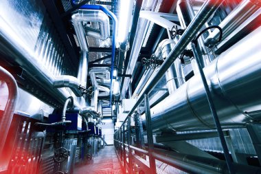 donanımları, kablolar ve borular modern Endüstr içinde bulunan