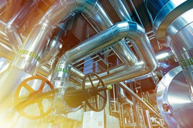 Mavi tonda iç endüstriyel arka plan.