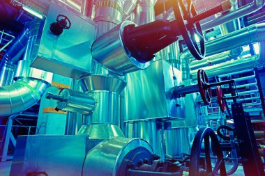 donanımları, kablolar ve borular modern Endüstr içinde bulunan