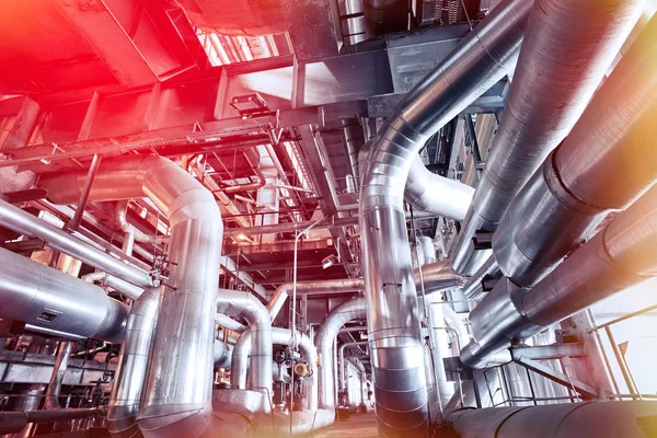 Equipment, cables and piping as found inside of a modern industr — Stock Photo, Image