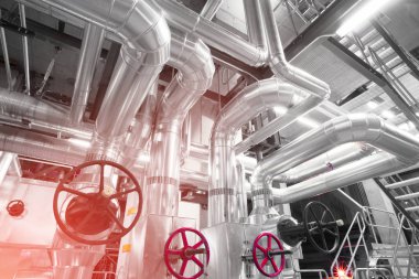 Sanayi bölgesi, çelik boru hatları ve vanalar