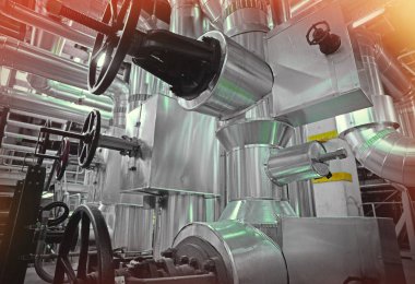 donanımları, kablolar ve borular modern Endüstr içinde bulunan