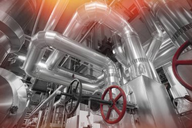 donanımları, kablolar ve borular modern Endüstr içinde bulunan