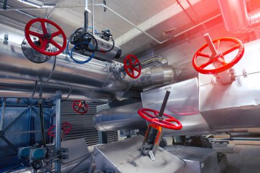 donanımları, kablolar ve borular modern Endüstr içinde bulunan