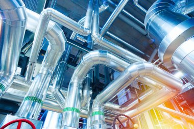 donanımları, kablolar ve borular modern Endüstr içinde bulunan