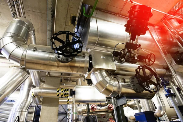 Equipment, cables and piping as found inside of a modern industr — Stock Photo, Image