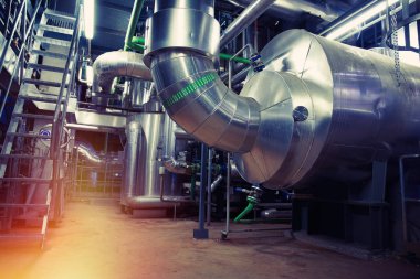 donanımları, kablolar ve borular modern Endüstr içinde bulunan