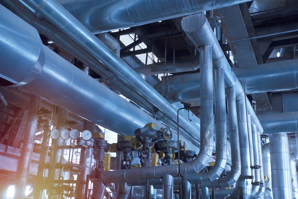 Equipment, cables and piping as found inside of a modern industr — Stock Photo, Image