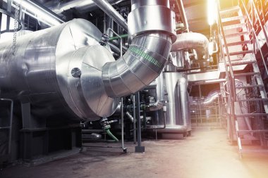 donanımları, kablolar ve borular modern Endüstr içinde bulunan