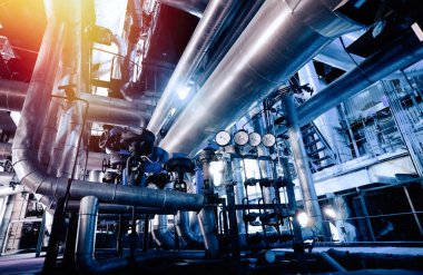 donanımları, kablolar ve borular modern Endüstr içinde bulunan