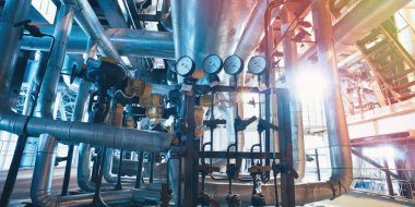 donanımları, kablolar ve borular modern Endüstr içinde bulunan