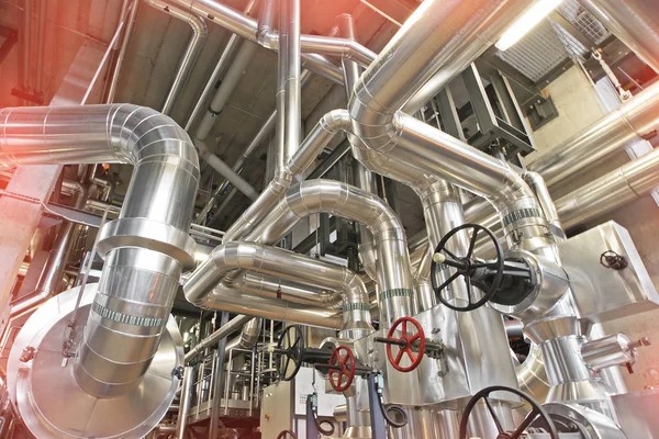 Equipment, cables and piping as found inside of a modern industr — Stock Photo, Image