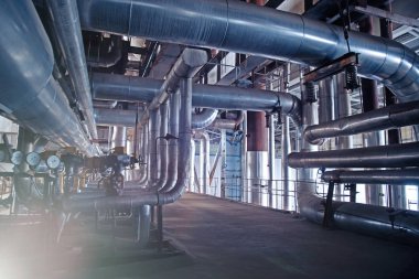 Mavi tonda iç endüstriyel arka plan.