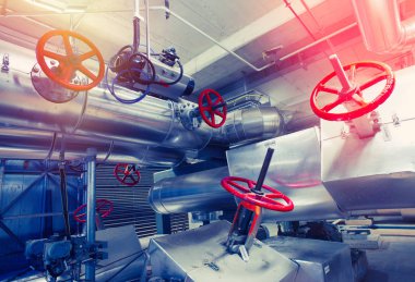 donanımları, kablolar ve borular modern Endüstr içinde bulunan