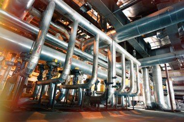 donanımları, kablolar ve borular modern Endüstr içinde bulunan