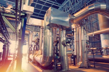 donanımları, kablolar ve borular modern Endüstr içinde bulunan