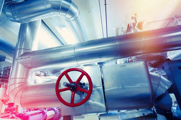 Equipment, cables and piping as found inside of a modern industr — Stock Photo, Image