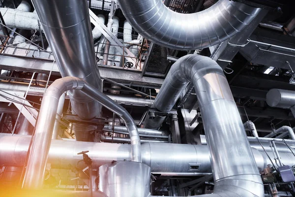 Equipment Cables Piping Found Modern Industrial Power Plant — Stock Photo, Image