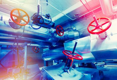 donanımları, kablolar ve borular modern Endüstr içinde bulunan