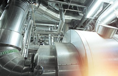 donanımları, kablolar ve borular modern Endüstr içinde bulunan