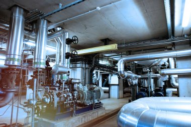 donanımları, kablolar ve borular modern Endüstr içinde bulunan