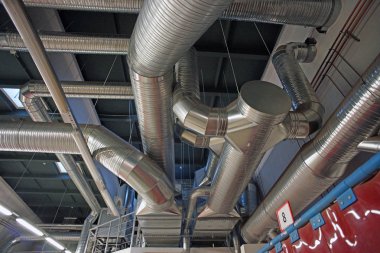 Ventilation pipes and ducts of industrial air condition clipart