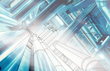 Tel kafes bilgisayar cad tasarımı modern sanayi için boru hatları