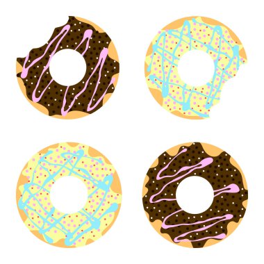 set renkli donut