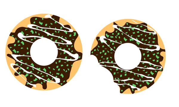 两个巧克力甜甜圈 — 图库矢量图片