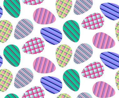 Paskalya renkli yumurta ile ve renkli çizgili ve şeritler