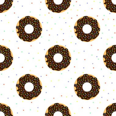 renkli sprinkles ile çikolatalı çörek